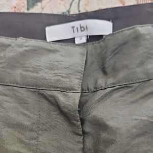 Tibi Stella green pants. Nylon.